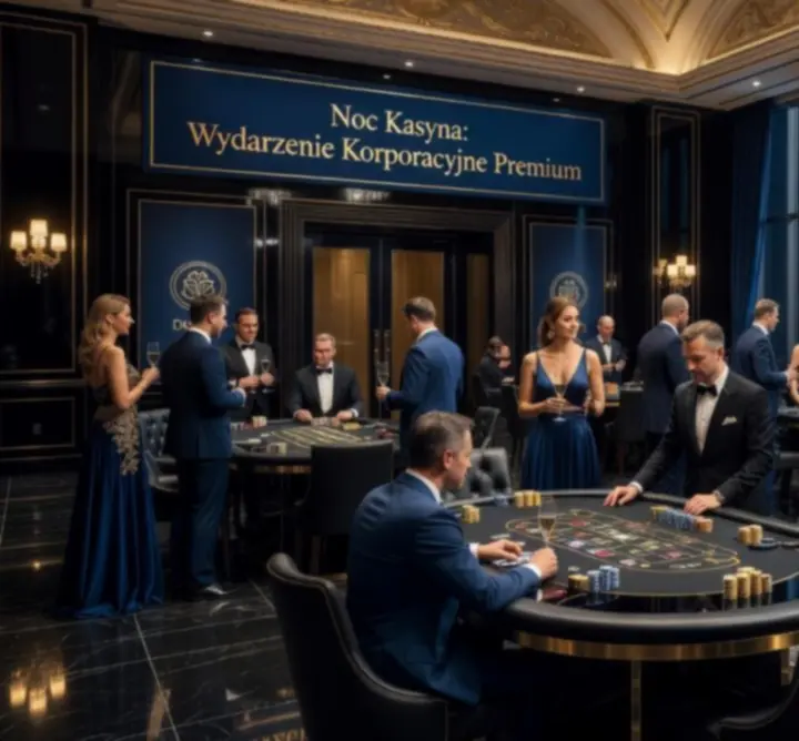 Luksusowa oprawa mobilnego eventu casino na wieczorze firmowym