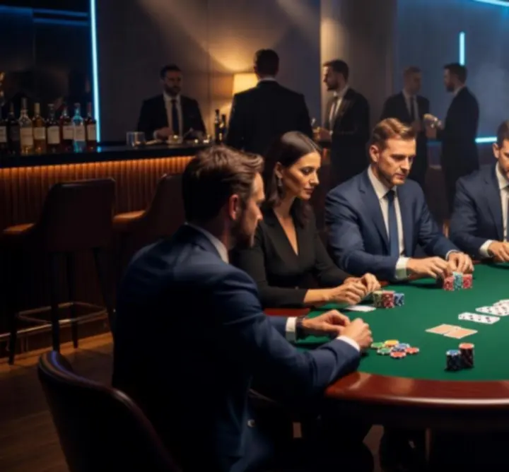 Ekskluzywny wieczór pokerowy dla firm przy eleganckim stole
