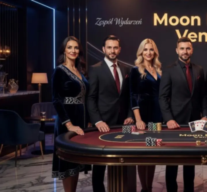 Zespół Moon Pulse Venue podczas organizacji ekskluzywnego mobilnego eventu kasynowego